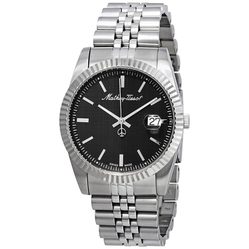 Mathey-Tissot Reloj Mathey III de cuarzo con esfera negra H810AN